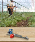 High Pressure 360 Degree Irrigation Sprinkler With One Inch Connection Delivers 35 To 40 Meter Radius For Large Lawn Crops Tea Coffee And Forage Fields Water Saving Zinc Alloy Durable Sprinkler System on wooden table