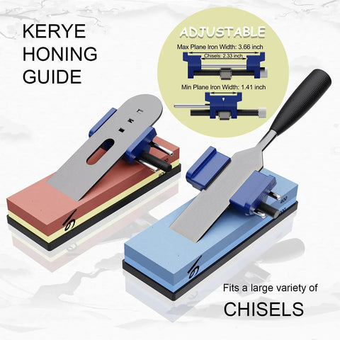 Japanese Whetstone Sharpener Set 400 1000 And 3000 8000 Grit Water Stones with honing guide for chisels shown