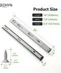 Heavy Duty 18 Inch Drawer Slides Set With Soft Close And Full Extension 3 Fold Ball Bearing Rails, Self Closing Side Mount.