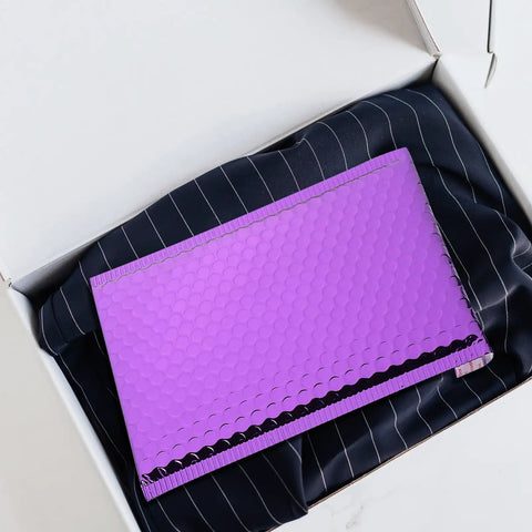 Purple Bubble Mailers 10pcs 18x23 Cm Thickened Padded Envelopes Self Sealing Shockproof Shipping Bags shown in box