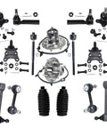 2WD Front Wheel Bearing Hub Kit For 2004-2005 Chevy Colorado And GMC Canyon, 16-Piece Replacement Set With Front Wheel Hubs