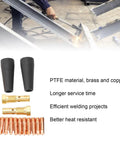 Gasless Flux Core Nozzle Tips Kit For Mig Welders, 15 Piece Set With 0.039 Inch Electrodes, visibile with welding and components