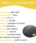 Set of 3 Yunsailing Type K thermocouple probes with metal shafts and flat male connectors.