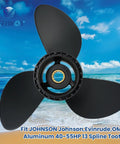 Eleven Point Seven Five Inch Diameter Seventeen Pitch Aluminum Boat Propeller Three Blade Right Hand Rotation Thirteen Spline Rubber Hub OEM For Forty To Fifty Five HP Outboard Stern Drives Compatible With BRP Johnson Evinrude OMC