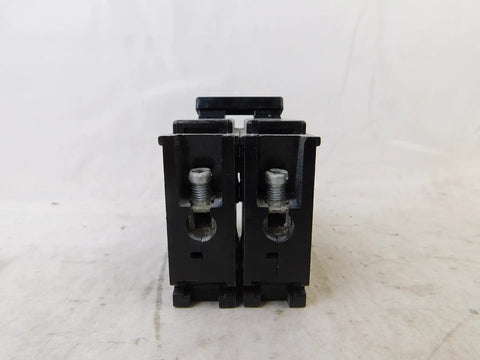 BR250 2 Inch 50 Amp Double Pole Interchangeable Circuit Breaker For Home Garage And Panel Upgrades, rear terminal view
