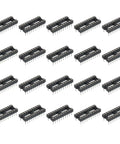 24 Piece DIP IC Socket Adapter Kit With 7.62mm Row Pitch Round 20 Pin Sockets For Breadboard Projects And PCB Design 2.54mm Pitch