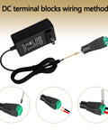 24V 3A Power Supply Adapter 72W AC To DC Converter 100-240V Input 24V Output 5.5x2.5mm Barrel Plug wiring methods