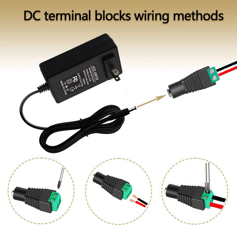 24V 3A Power Supply Adapter 72W AC To DC Converter 100-240V Input 24V Output 5.5x2.5mm Barrel Plug wiring methods
