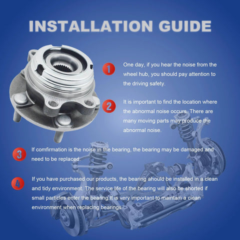 Direct Fit Front Wheel Bearing And Hub Assembly For Nissan Altima 2007 2008 2009 2010 2011 2012 2.5L With 29 Splines And Five Lug Pattern Plug And Play Easy Install Bolt On Wheel Hub Replacement For Smooth Steering And Reliable Performance installation guide