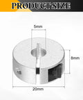 Six Piece Single Split Clamp On Shaft Collars 5mm Bore 20mm Outer Diameter 8mm Thick Aluminum Alloy Set Screw Clamp 6061