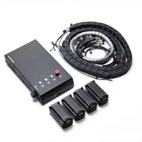 Close Loop Stepper Motor Set For ProVerXL 4030 Upgrade Kit with control box, four closed-loop motors, and chain cables.