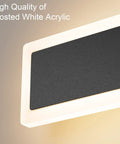 Aipsun 2 Packs Outdoor Wall Sconce, 3000K 4000K 6000K, 23.6in modern black exterior light with frosted white acrylic.