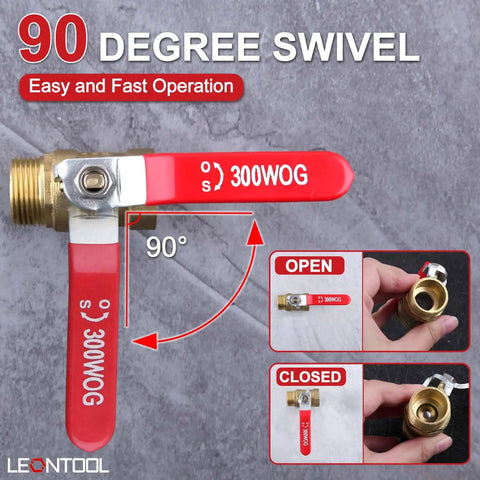 Beefy Heavy Duty Brass Ball Valve G Three Quarter Inch Male To Female Thread Pipe Fitting With Lever Shutoff Handle 300WOG
