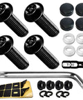 Anti Theft Black License Plate Screws Set For Cars Locking Bolts For Front And Rear Mounting M6 Stainless Steel With Caps Hardware Kit