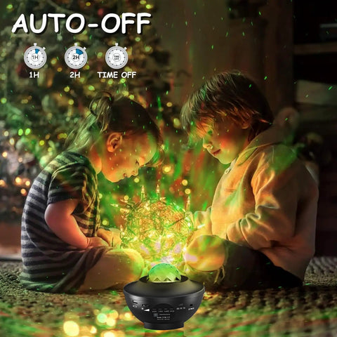 Epic Galaxy Star Projector Ocean Wave Nebula LED Night Light with Remote and Bluetooth Speaker illuminating kids