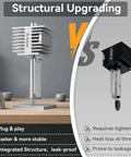 Comparison of upgraded all-metal quick swap hotend with 0.4mm stainless steel nozzle for A1 and A1 Mini 3D printers plug and play high-temp.