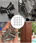 Topperfun Stainless Steel Wire Rope Protector Sleeves 50 Pack With Drill For Railing Kit Outdoor Indoor Prevent Wear And Damage Cable Guarding stainless steel cable sleeves on deck railing post
