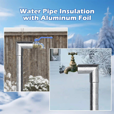 Foam Pipe Insulation Kit With Aluminum Foil Shield, 8 Pieces Including Long Tubes And Elbows, winter protection on pipes