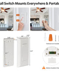 Wireless 3 Way Light Switch Kit No Wiring 15A High Power With Remote Receiver, 100ft RF Range, wall switch installation guide