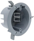 4 Inch Old Work Round Electrical Box One Gang Grey PVC Junction Box With Built In Mounting Tabs Three Mounting Wings