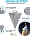 Close-up of pyramid sinker from Surf Fishing Tackle Kit 130Pcs Saltwater Rigs Set with Fish Finder Rig Live Bait Rigs for quick sinking.