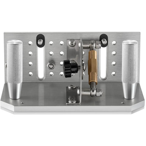 Belt Grinder Knife Jig 7.75 Inch Sharpening Locator with Adjustable 85 to 115 Degree Angle, dual handles visible front view
