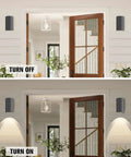 Rugged Outdoor Wall Light Sconce Exterior Fixture Waterproof Matte Black Finish Built Tough Die Cast Aluminum For Porch Garage Patio Entryway Weather Resistant 1 Pack, shown off and illuminated on white exterior wall.