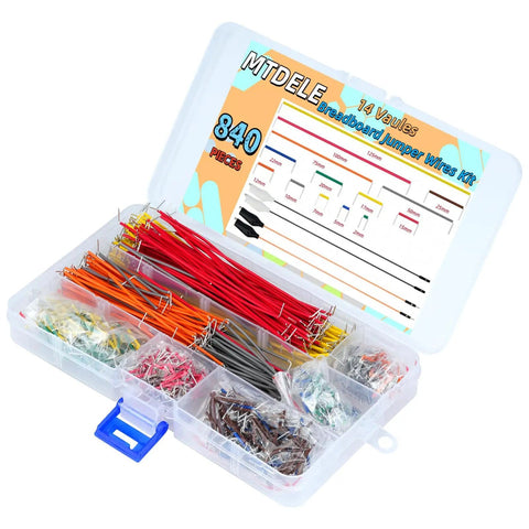 840 Piece Breadboard Jumper Wires Kit With Fourteen Lengths From Two Millimeters To One Hundred Twenty Five Millimeters For Arduino Projects