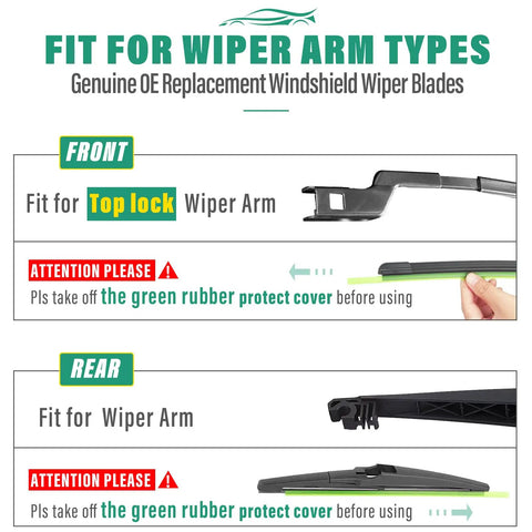 Fit for wiper arm types image detailing Premium Windshield Wiper Blades For Chevrolet Trax 2024 Through 2026 features.