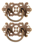 Two Pack Vintage Brass Drawer Pulls Handles For Dressers And Wardrobes, Retro Bronze Cabinet Knobs With Old School Antique Style