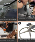 Step-by-step guide for replacing Fiberglass Rocking Chair Springs Top Shelf Patio Chair Replacement Plates with drill and tools.
