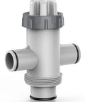 Split Pool Plunger Valve For Pool Filter Circulation Systems With Dual Hose Fittings Fits 1.25 Inch And 1.5 Inch Hoses Vacuum Ready Easy Flow Control And Quick Connect With Other Pool Fittings And Adapters For A Flexible DIY Setup, gray plastic valve with dual hose fittings