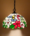 Old School Tiffany Hummingbird Amber Stained Glass Pendant Light Fixture With 12 Inch Wide Shade And 32 Inch Chain Hardwired Hanging Lamp