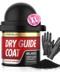 Dry Guide Coat powder jar, 200g, black, with nitrile gloves and powder pile for wet or dry sanding