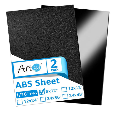 Two Pack One Sixteenth Inch Thick ABS Plastic Sheets 8 By 12 Inches Thermoformable with Haircell Textured Front and Smooth Back