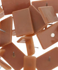 20 Piece Plastic And Iron Drawer Stopper Set for dressers and cabinets, showing square and L shape glides, brown color