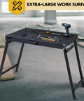 Foldable Welding Table Work Bench With 1000 Lbs Capacity Heavy Duty Steel Construction Pro Grade Portable Weld Table Featuring 0.63 Inch Fixture Holes Spaced 2.6 Inches For Precise Clamps Jigs And Fixturing In Welding Assembly And Repair
