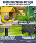 Multi-functional Beefy 1 Inch Diameter Bird Feeder Pole Stand 79 Inch Tall Outdoor Mounting Kit Heavy Duty Black Metal Pole setup options