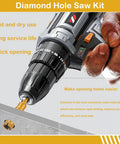 Hole Saw Drill Bit Set Core Bits For Ceramic Tile Glass Marble Granite Gypsum 12 Pc Wet Or Dry Use With Serrated Brazing Bits