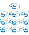 10 Pack Anti Static Wrist Straps Blue 7.9 Inch Perimeter With Alligator Clip ESD Safe Wristbands Adjustable 1.8M For Sensitive Electronics And PCB Work Pro Grade, arranged in a grid formation.