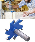 Premium 6-Flute Router Bit T-Slot Woodworking Tool Made From Durable YG8 Alloy And Carbon Steel For Sharp Cutting In Hardwood Projects With A 12mm Pattern Design close-up view.