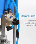 Close-up of press handle on Vertical Injection Molding Machine Semi Automatic Pneumatic Plastic Extruder 0-15g Per Shot, 110V