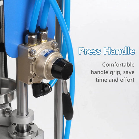 Close-up of press handle on Vertical Injection Molding Machine Semi Automatic Pneumatic Plastic Extruder 0-15g Per Shot, 110V