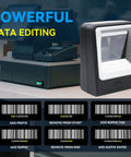 Handsfree Omnidirectional Desktop Barcode Scanner With USB Cable For 1D 2D And QR Codes Image beside POS system