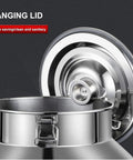 Built Tough 304 Stainless Steel Bulk Pantry Barrel With Secure Locking Lid And Moisture Proof Gasket For Keeping Rice Flour Sugar Grains Coffee Beans Hella Fresh Indoors Daily - close-up of secure hanging lid.