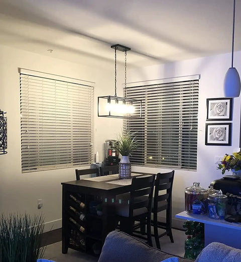 Dope 4 Light Matte Black Industrial Farmhouse Pendant Light For Dining Room