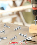 Top Shelf Zinc Plated Truss Head Machine Screws Keep Your Cabinetry Rock Solid And Perfectly Aligned For Drawer Knobs And Cabinet Pulls In A Fifty Piece Pack That Works Like A Charm Anytime, showcased with drill and wood
