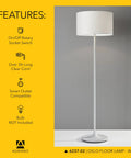 Scratch Proof Matte White Floor Lamp With Corrosion Resistant Body for cozy bedroom and living room corner decor.