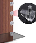 Transparent Shelf Support Pegs 95 Pack For Bookcases And Furniture 5mm Cabinet Clips shown installed on wooden shelf