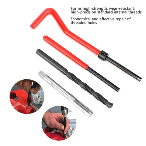 Thread Repair Kit For Female Threads M6x0.75 30 Piece Helicoil Thread Insert Set To Fix Stripped Holes And Damaged Internal Threads Easy Repair Tool For Metal And Automotive Applications displayed with tools and inserts